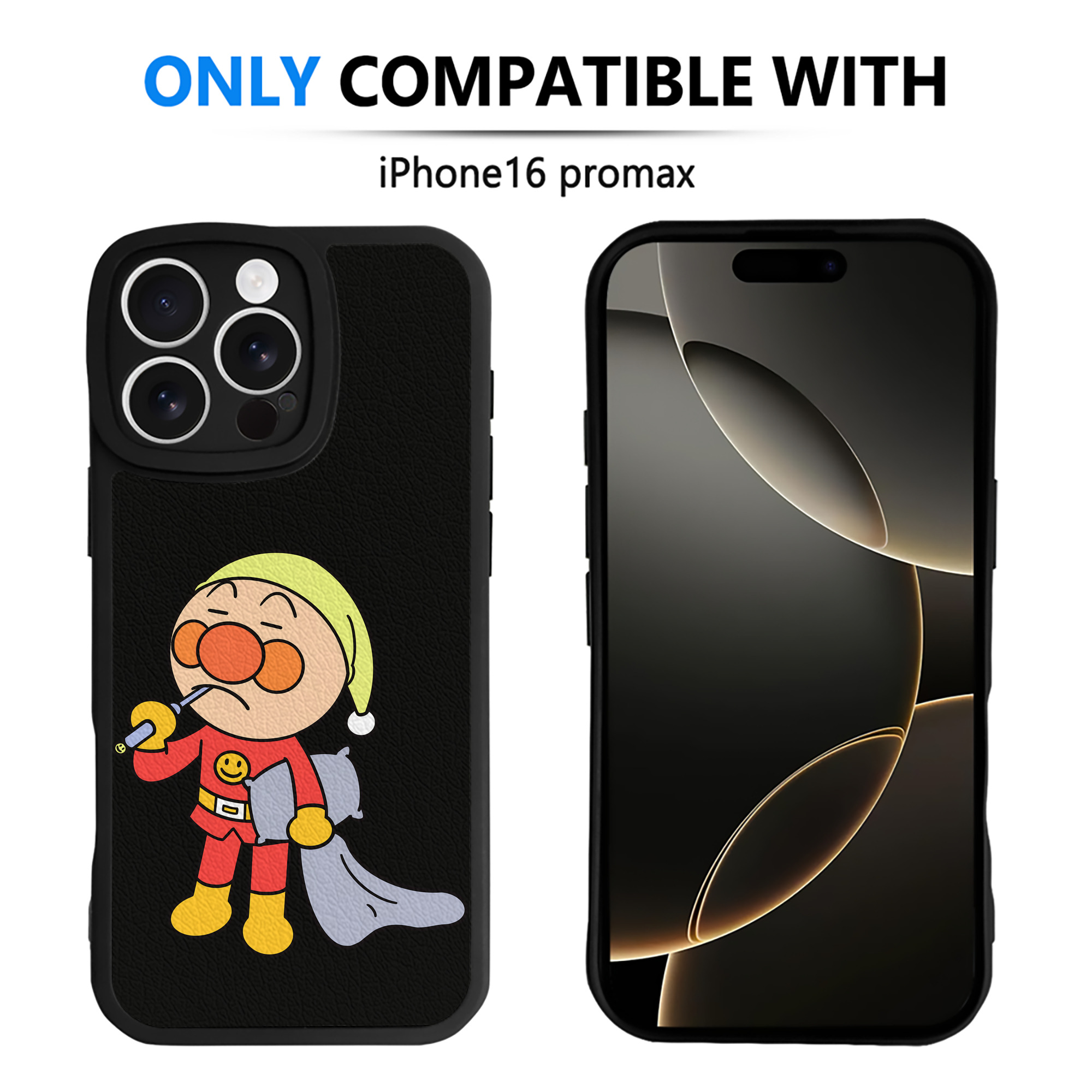 （画像用） アンパンマン Anpanman 【iPhone 16シリーズ対応】シリコンスマホケース（レザー調） 材質：シリコン